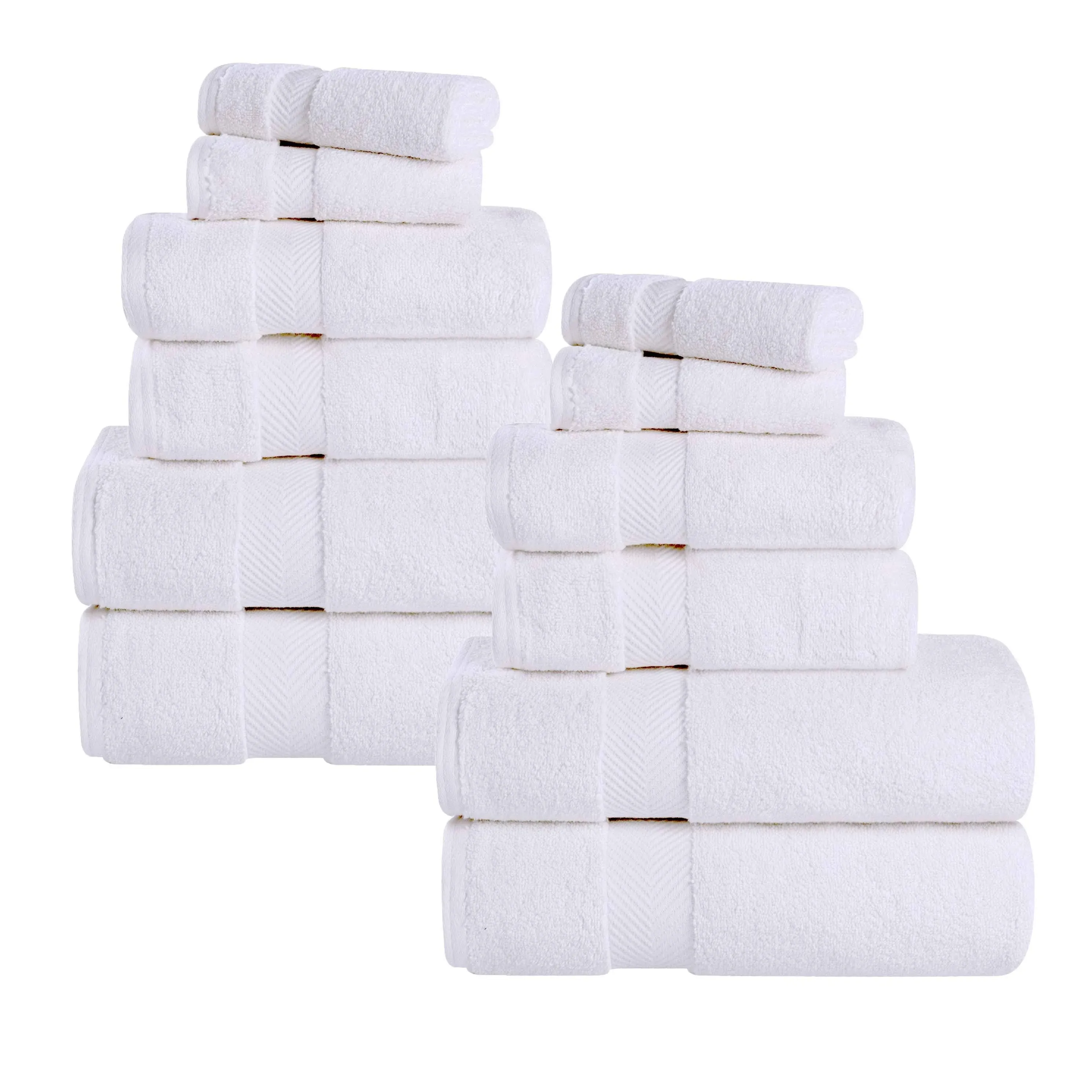 Superior Zero Twist Cotton 12 Piece Assorted Towel Set, Includes 4 Bath, 4 Hand, 4 Washcloth/Face Towels, Quick Dry, Home Essentials, Shower, Spa, Luxury Plush Soft Absorbent Towels, Midnight Blue