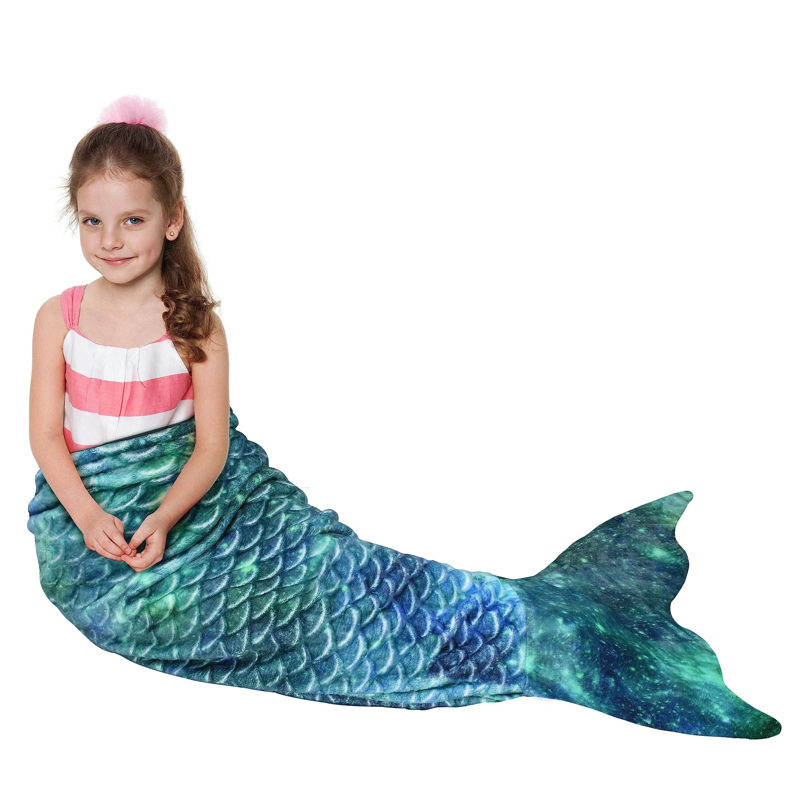 Kids Mermaid Tail Blanket, Soft Plush Flannel Sleeping Snuggle Blanket for Girls  | eBay