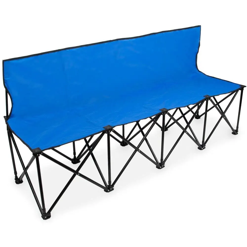 6-Foot Portable Folding 4 Seat Bench With Back