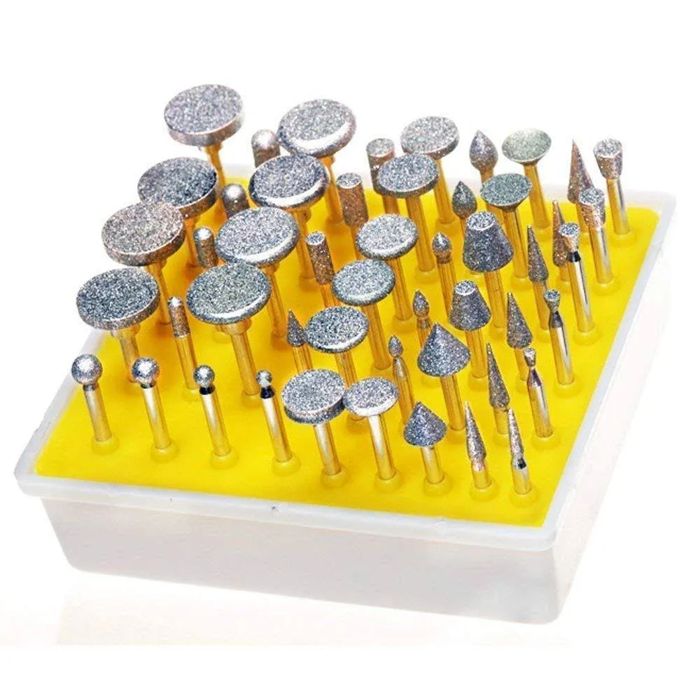 50pcs Diamond Coated Grinding Head Grinding Burrs Set for Dremel Rotary Tool …