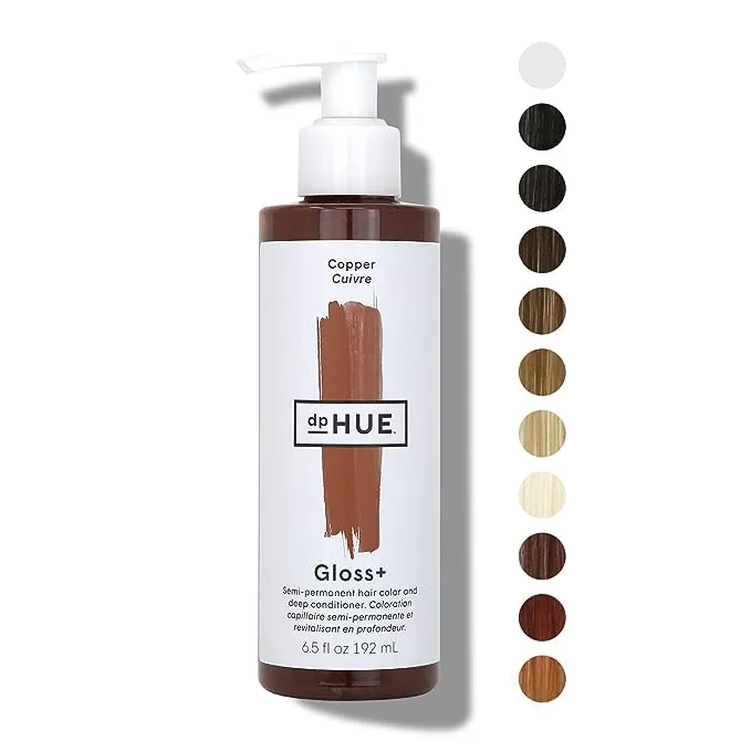 dpHUE Gloss+ - Copper, 6.5 oz - Color-Boosting Semi-Permanent Hair Dye & Deep Conditioner - Enhance & Deepen Natural or Color-Treated Hair - Gluten-Free, Vegan