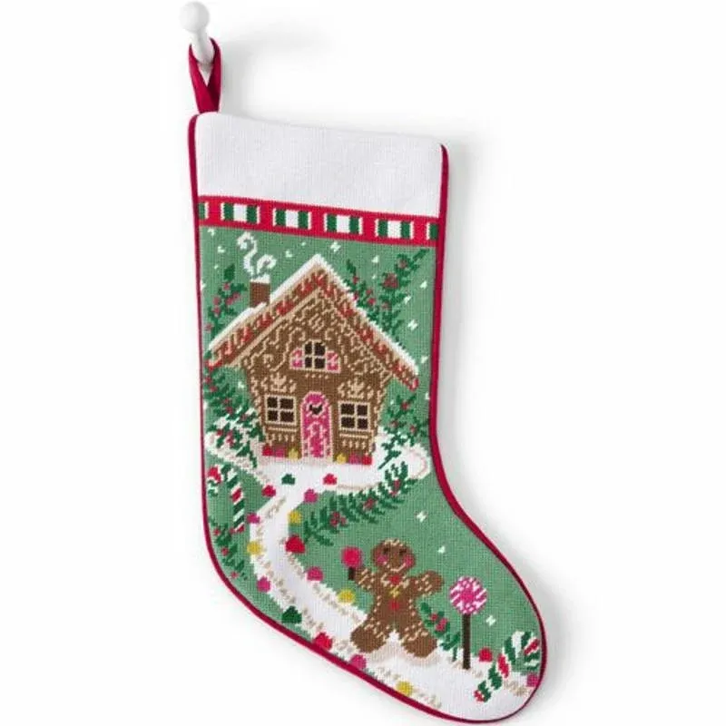 Lands' End Needlepoint Personalized Christmas Stocking, Women's, Size: Regular No ...