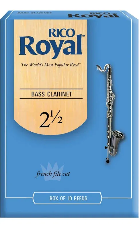 Royal by D'Addario Bass Clarinet Reeds, Strength 2.5, 10-pack