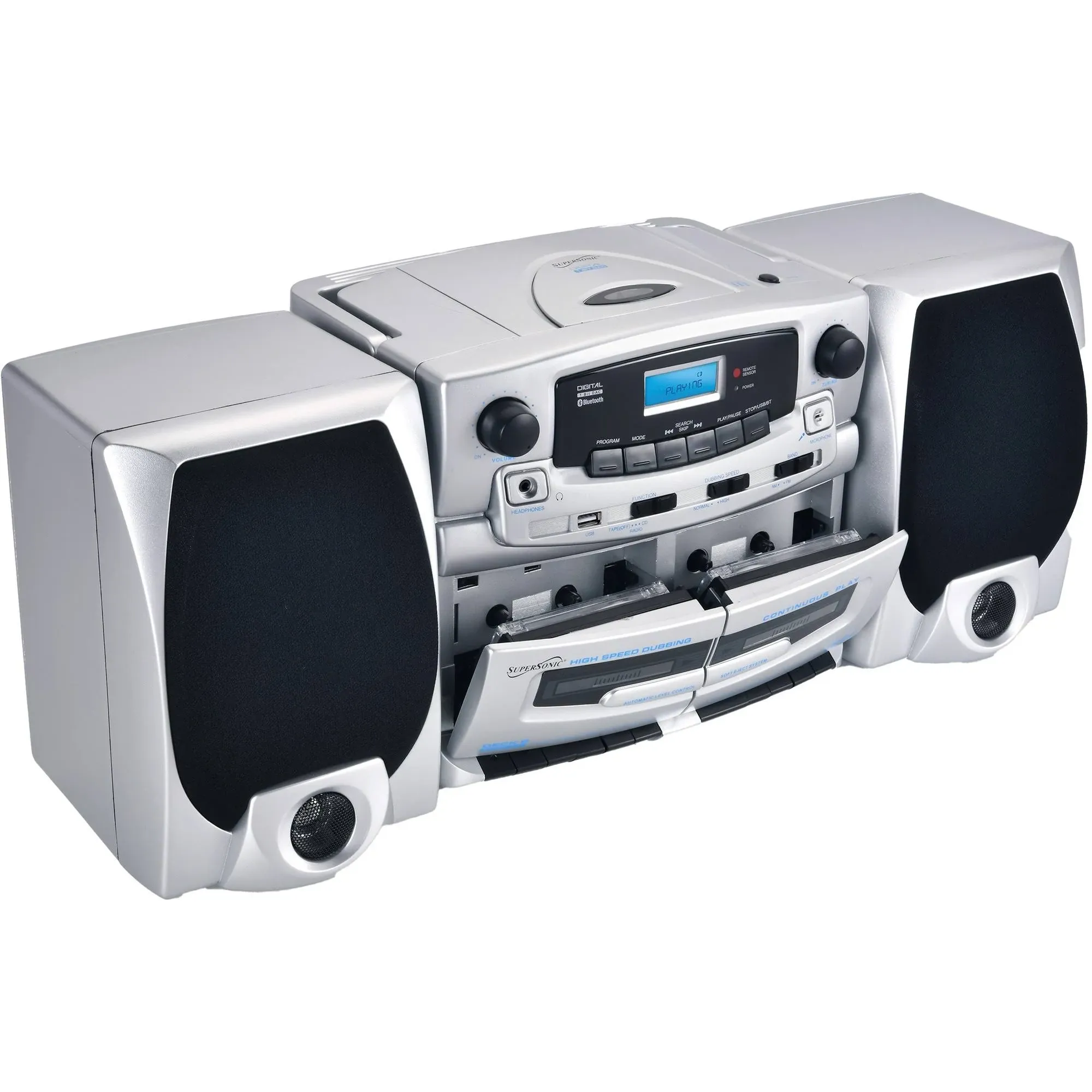 Supersonic SC-2121BT Bluetooth Audio System CD & Cassette Player