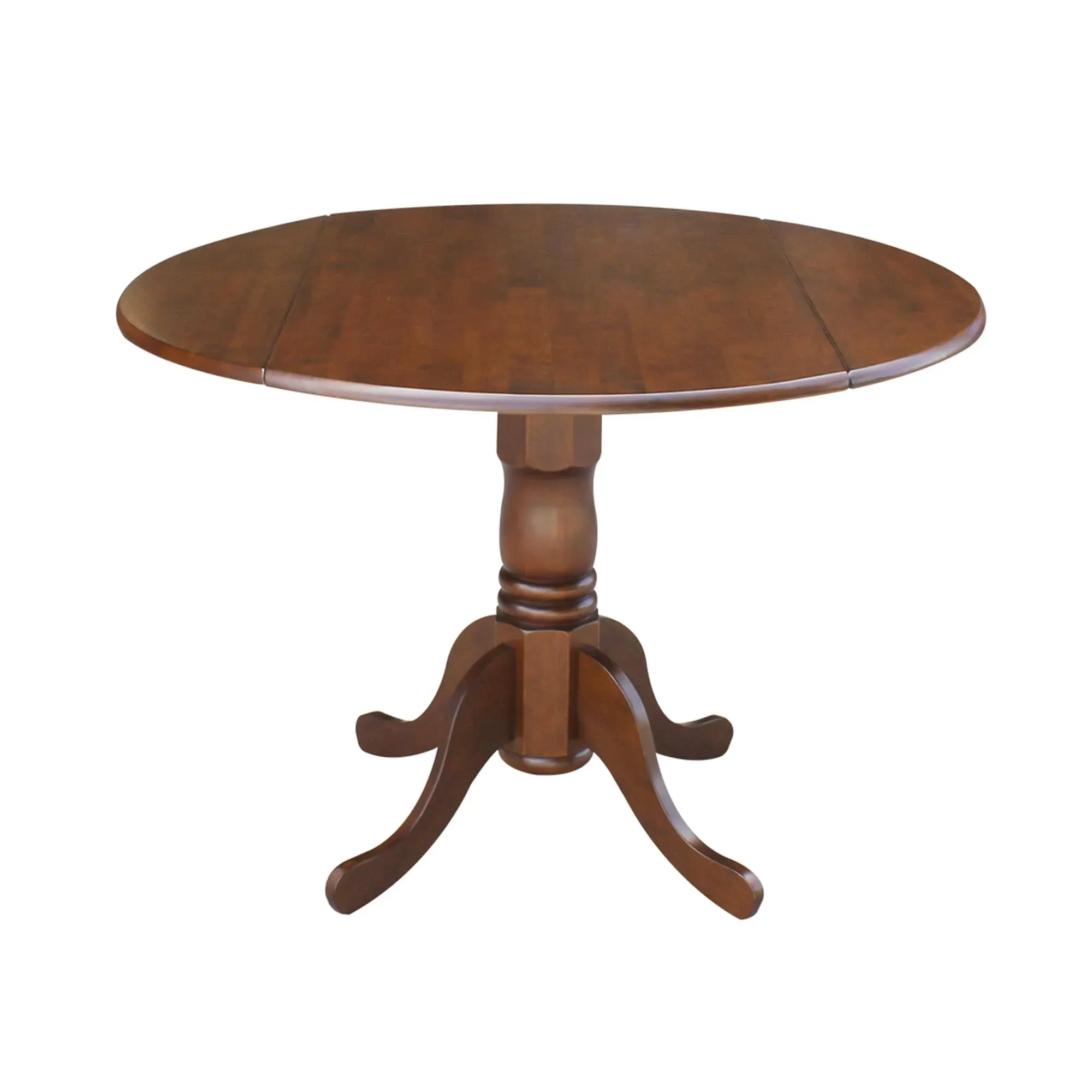 International Concepts Round Dual Drop Leaf Pedestal Table Espresso