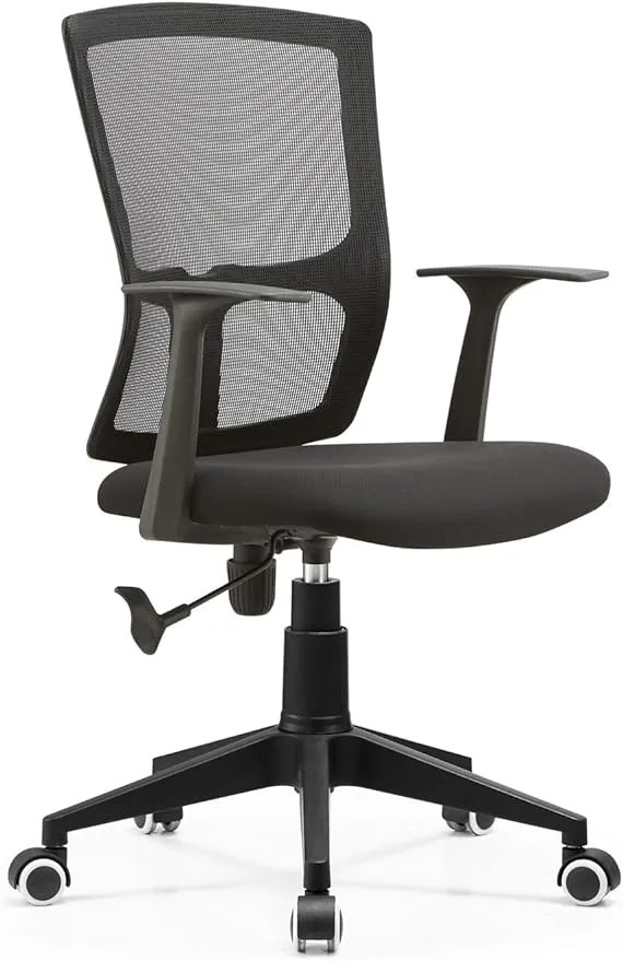 Ella Rhae Mid Back Mesh Task Chair, Black