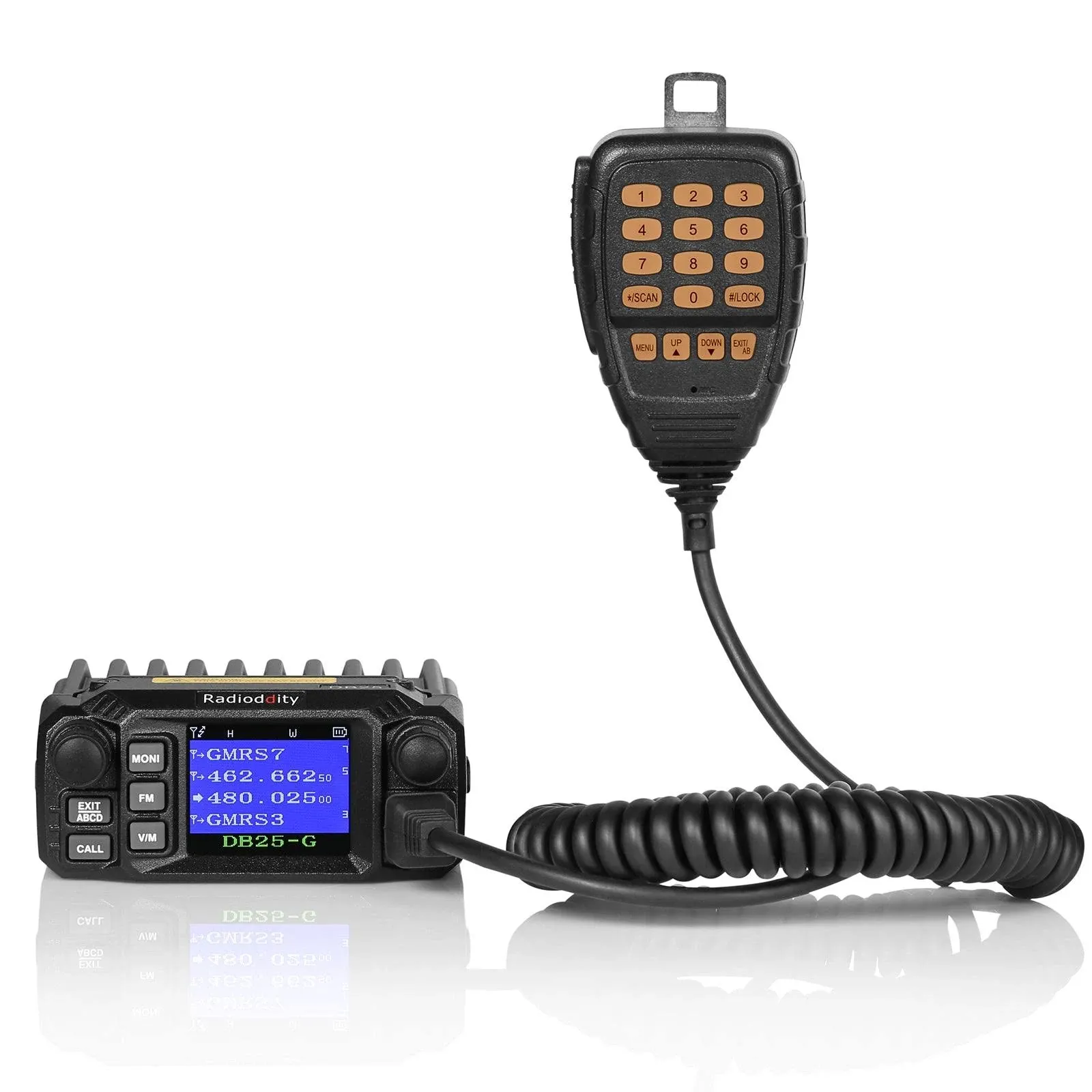 Radioddity DB25-G GMRS Mobile Radio, 25 Watts Two Way Radio Long Range, Quad ...