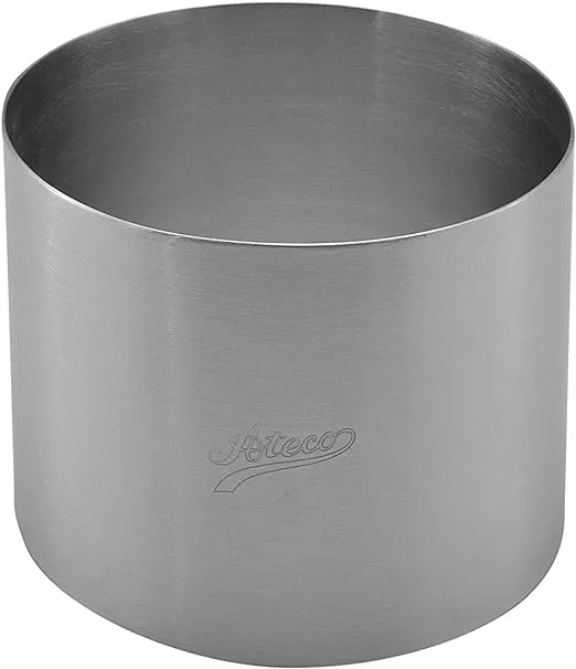 Ateco Round Cake Ring Dessert Mold, 3" High x 5.5" Diameter, Stainless Steel