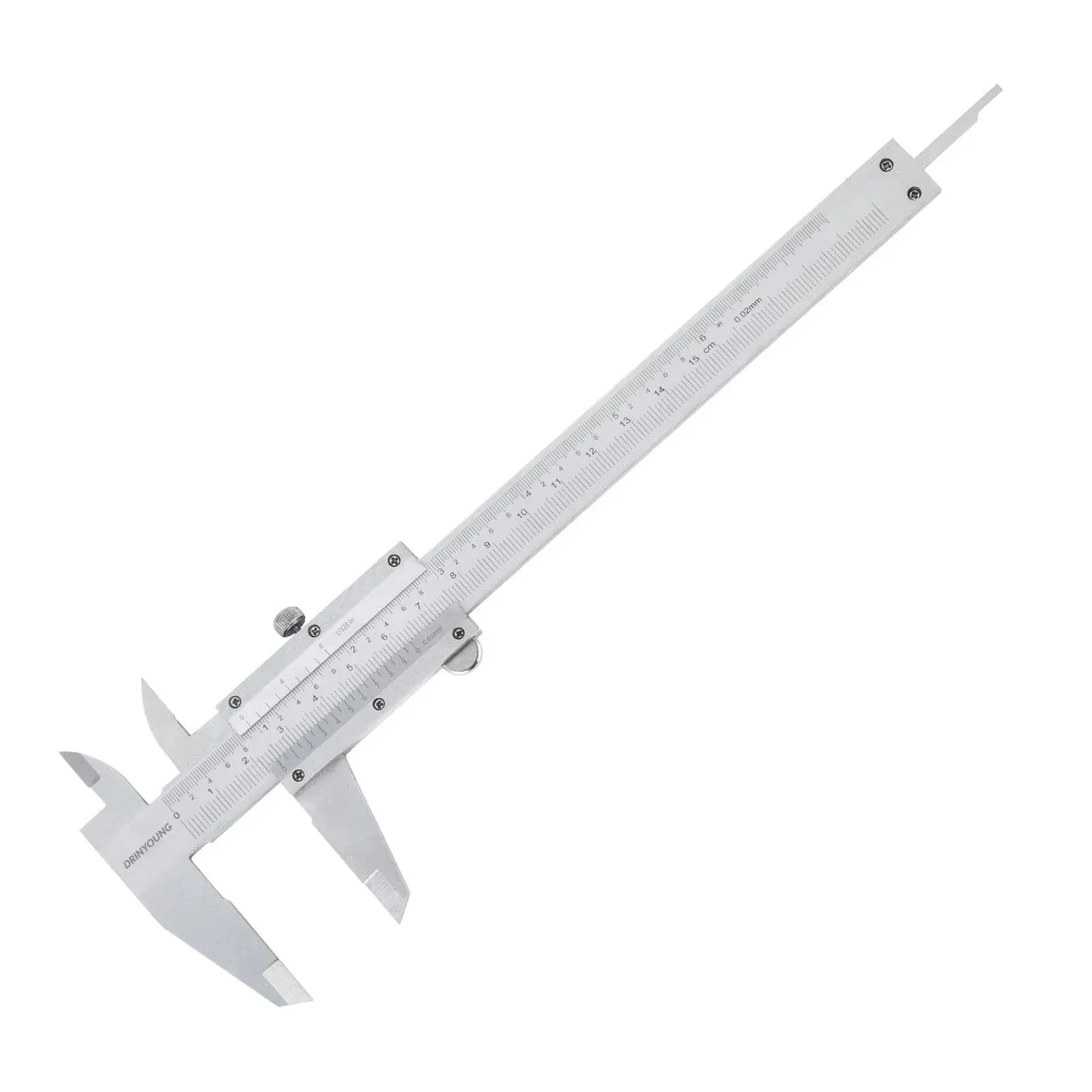 Vernier Caliper Calipers Measuring Tool Micrometer Carbon Steel Inch/Metric 0-6" Range 1/128 Inch Dual Reading Scale Professional High Accuracy Metal Vernier Caliper Gauge 0-6" L DRINYOUNG