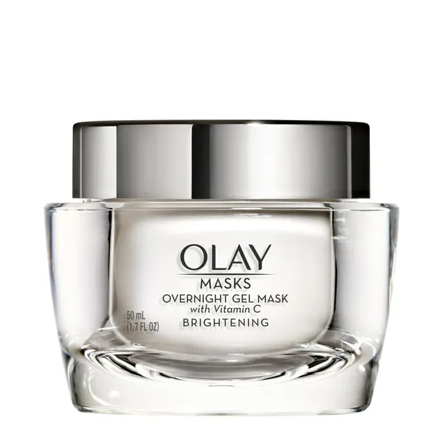 Face Mask Gel by Olay Masks, Overnight Facial Moisturizer with Vitamin C and Hyaluronic Acid for Brighter Skin, 1.7 Fl Ounce