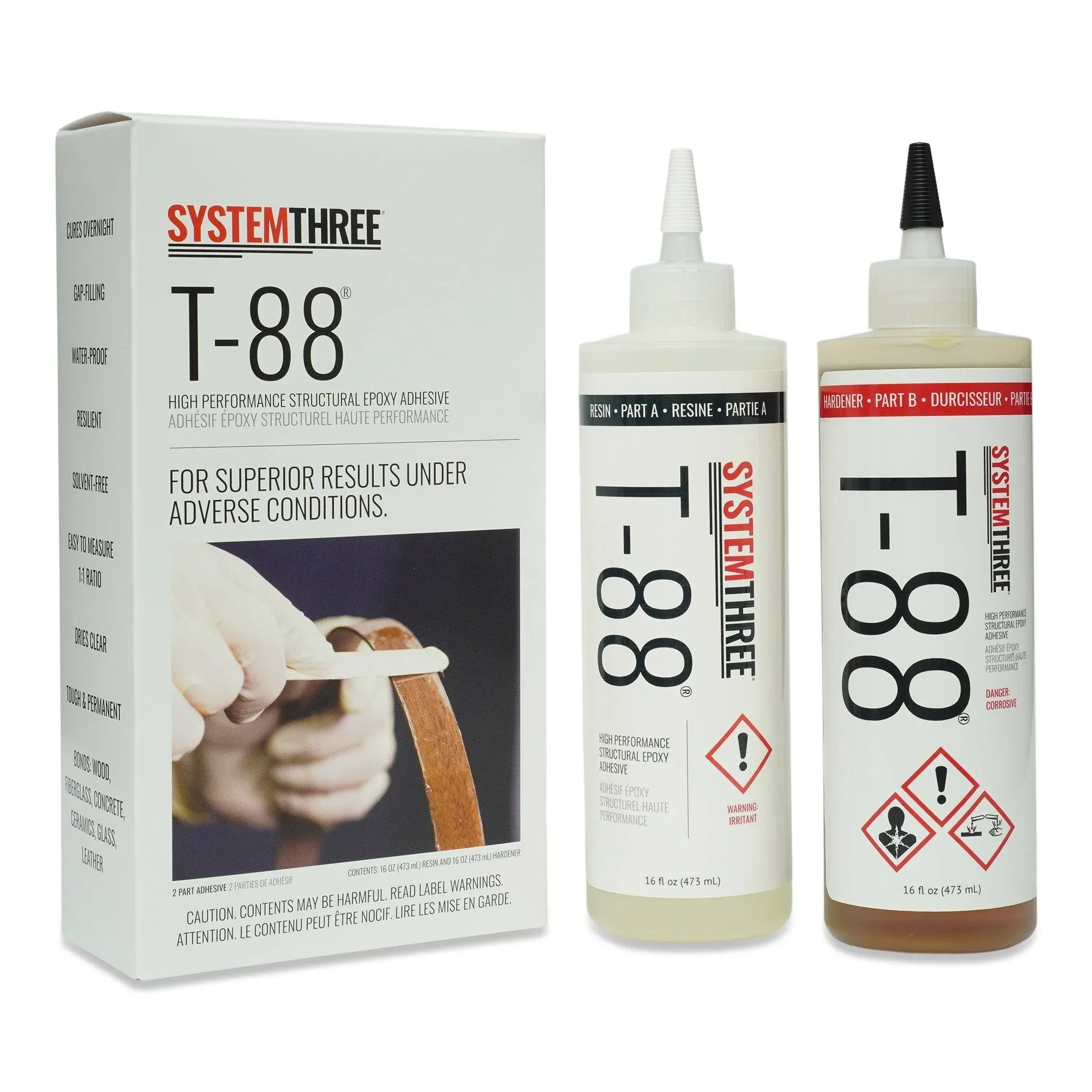 System Epoxy Adhesives Three 1100K16 Amber T-88 Kit Quart Bottle