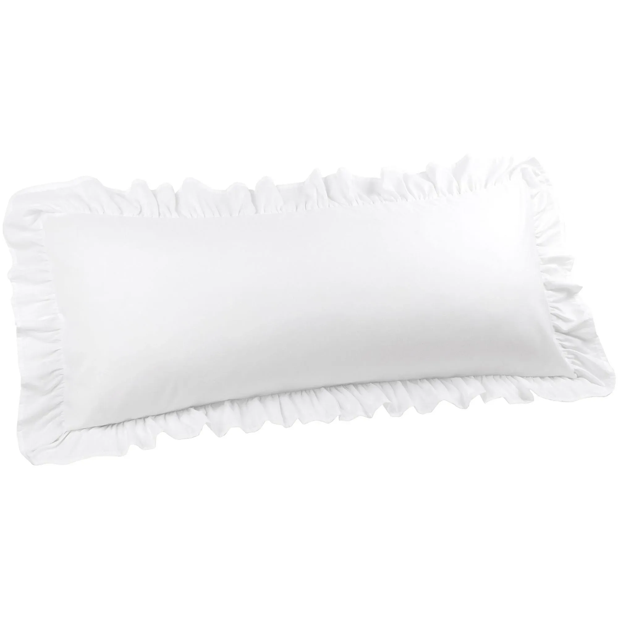 Microfiber Ruffle Body Pillowcases 1 Pc Envelope 20"x54" White