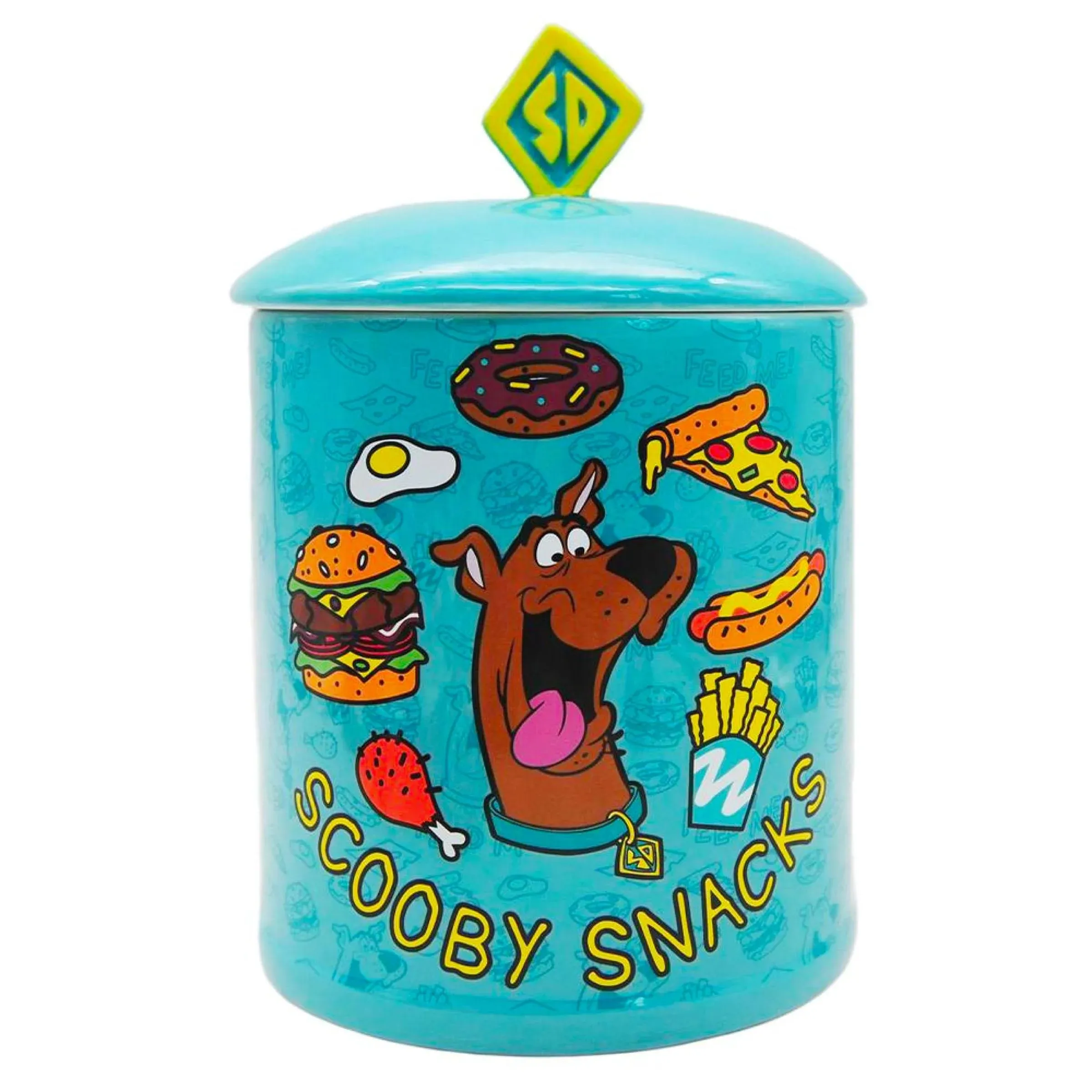 Silver Buffalo Scooby Doo Food Pattern Ceramic Canister Cookie Jar