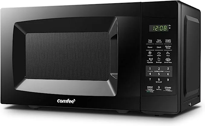 COMFEE' EM720CPL-PM Countertop Microwave Oven with Sound On/Off, ECO Mode and Easy One-Touch Buttons, 0.7 Cu Ft/700W, Pearl White