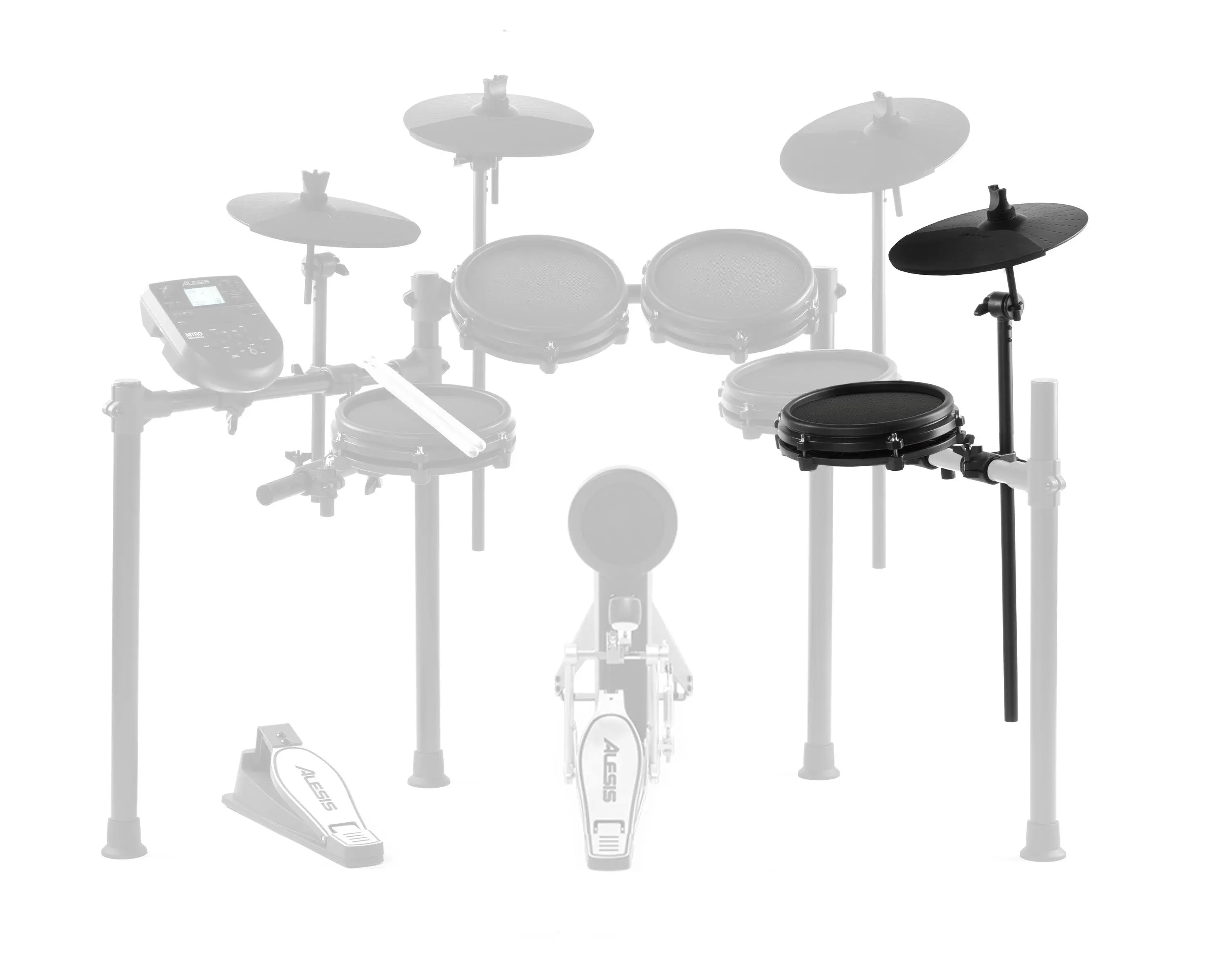 Alesis Drums Nitro Mesh Expansion Pack - Drum Set Expansion for the Nitro Mesh Electric Drum Kit with a Dual Zone Mesh Drum Pad and 10-inch Cymbal