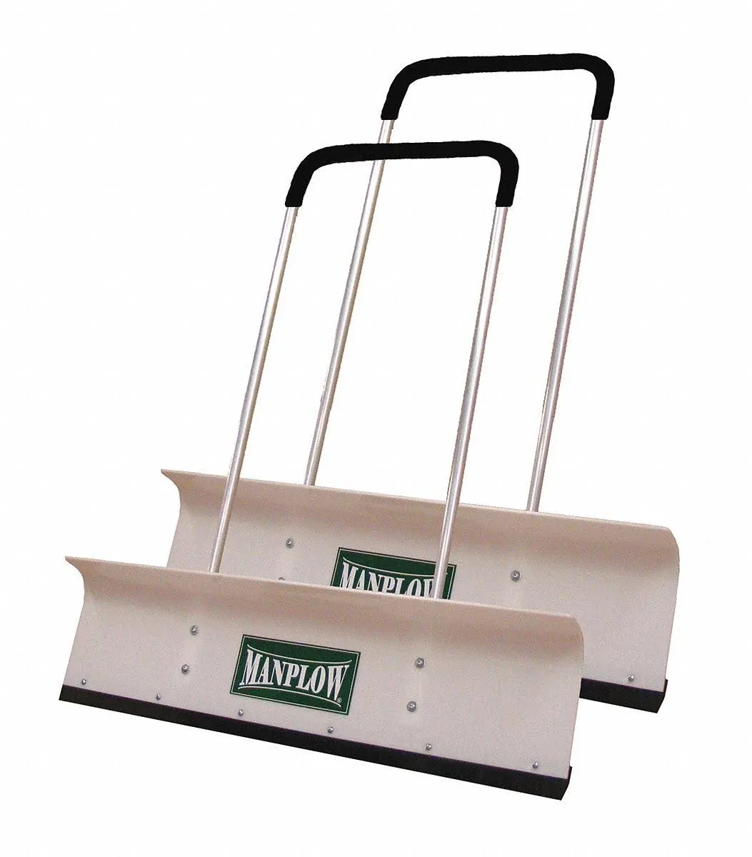 Manplow Pro42 2Pk Snow Shovel, 48 In Aluminum U Handle Handle, Hdpe Blade