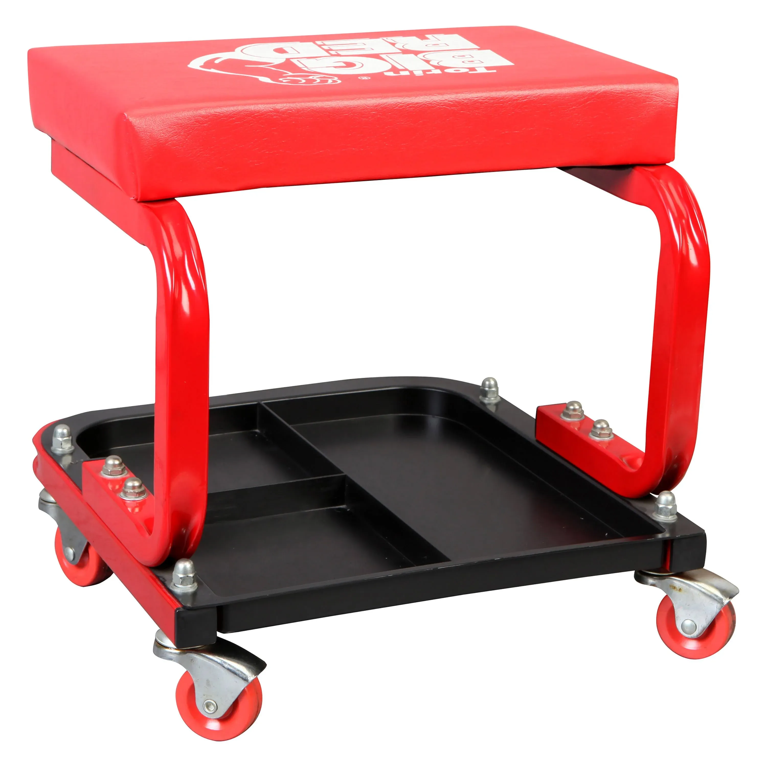 Torin Big Red Rolling Creeper Garage/Shop Seat: Padded Mechanic Stool with Tool