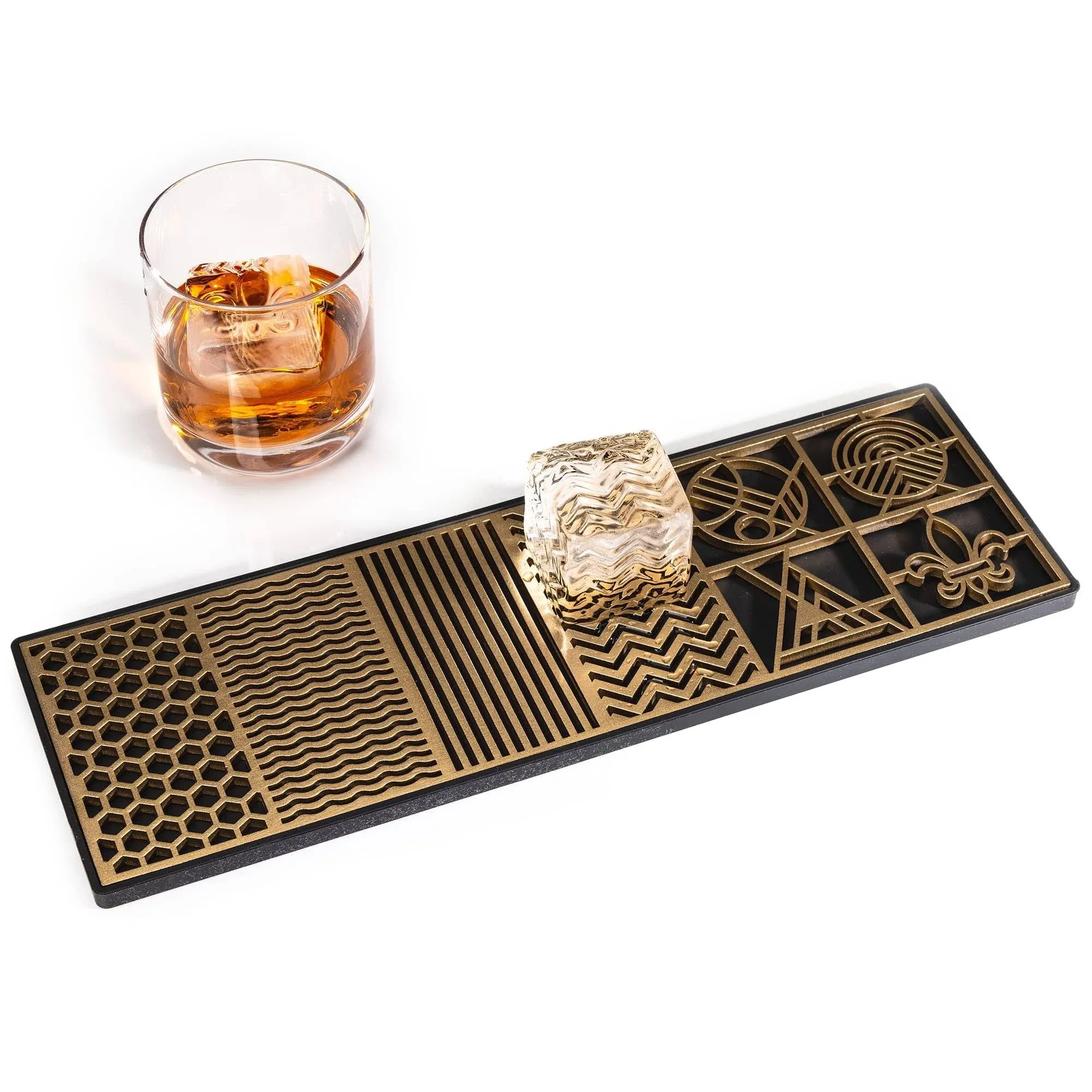 Ash Harbor Ice Design Tray – Craft Modern Ice Molds for Whiskey, Bourbon ...