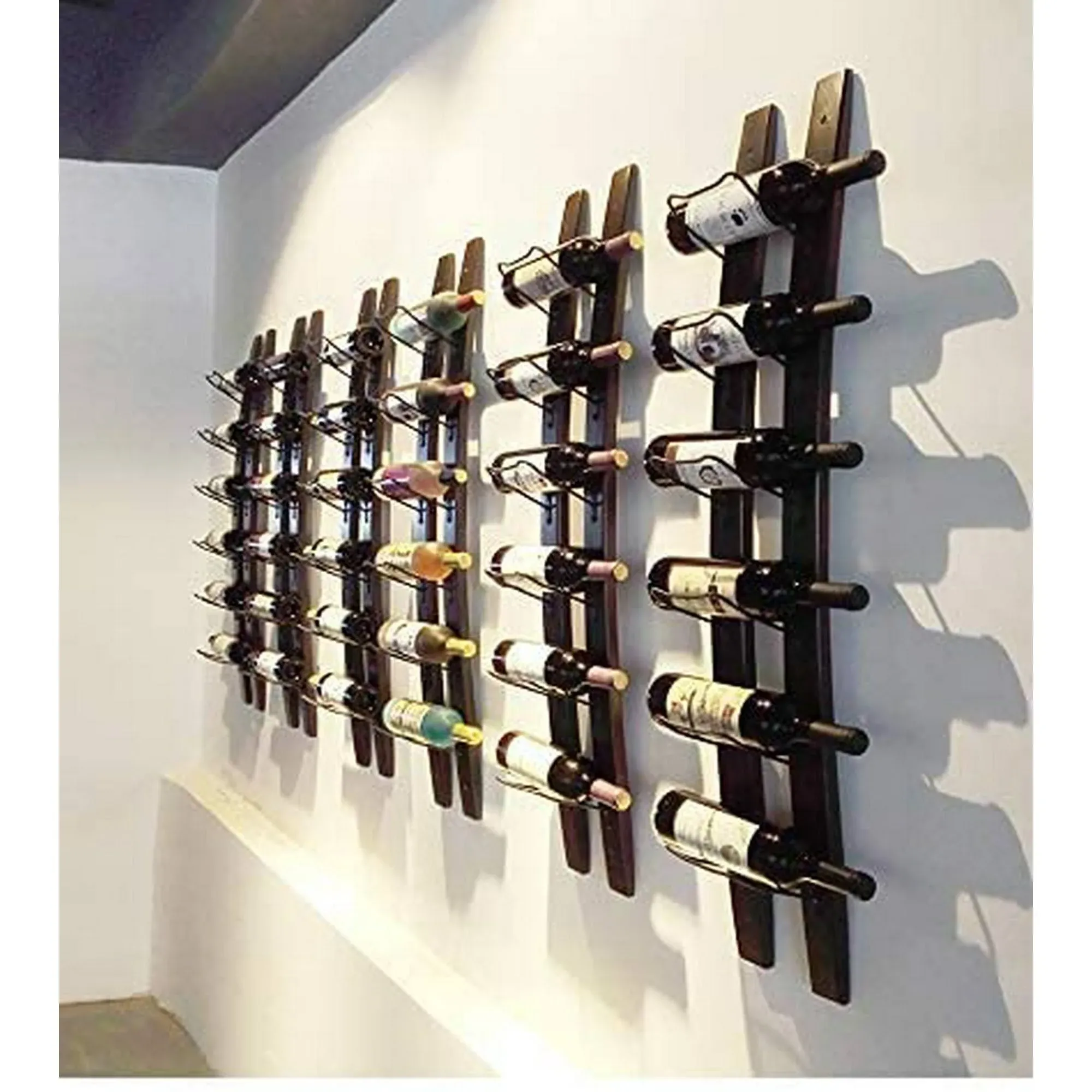 DCIGNA Wall Mounted Wine Rack, Barrel Stave Wine Rack, Imported Pine Wood and Me