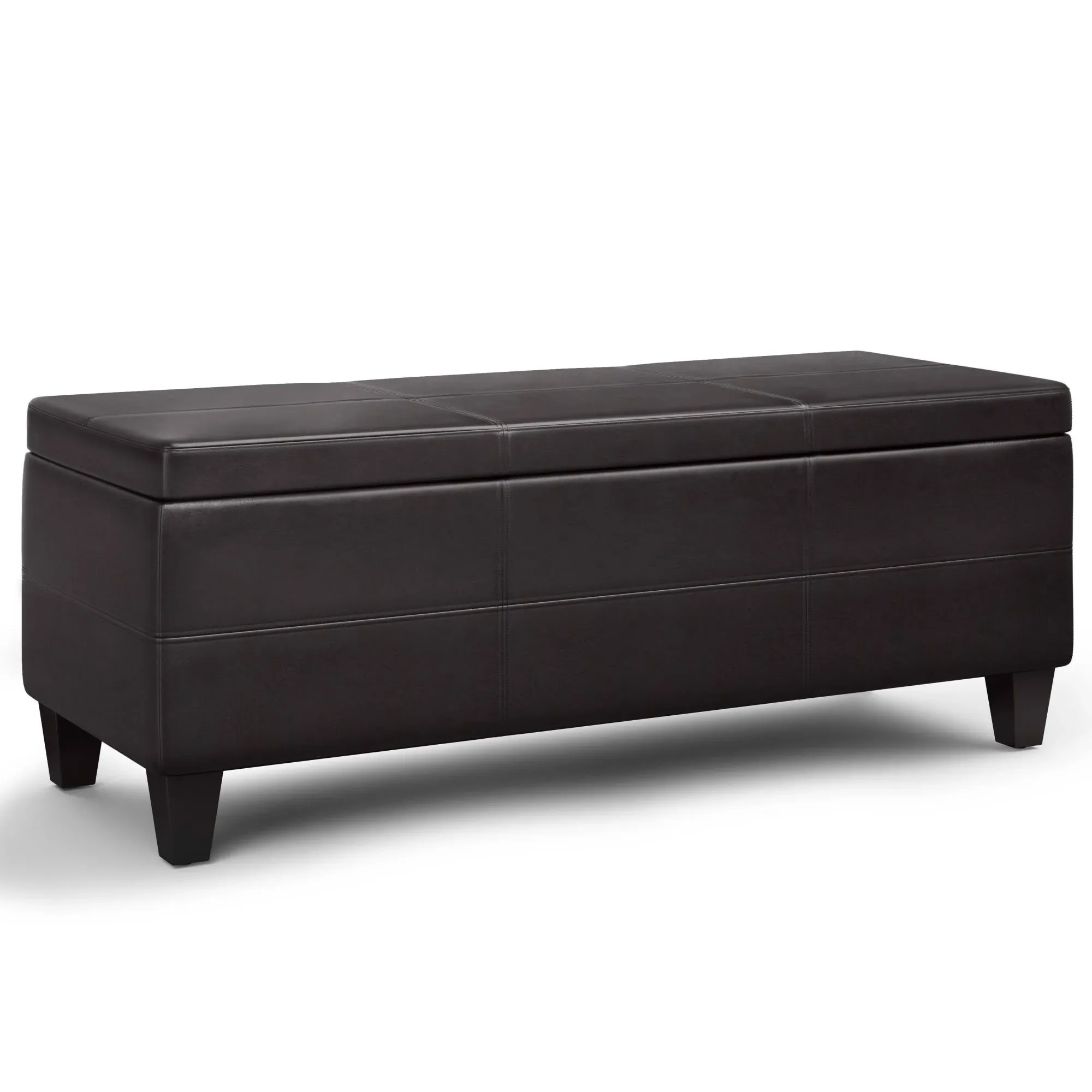 Avalon Lift Top Storage Ottoman in Vegan Leather