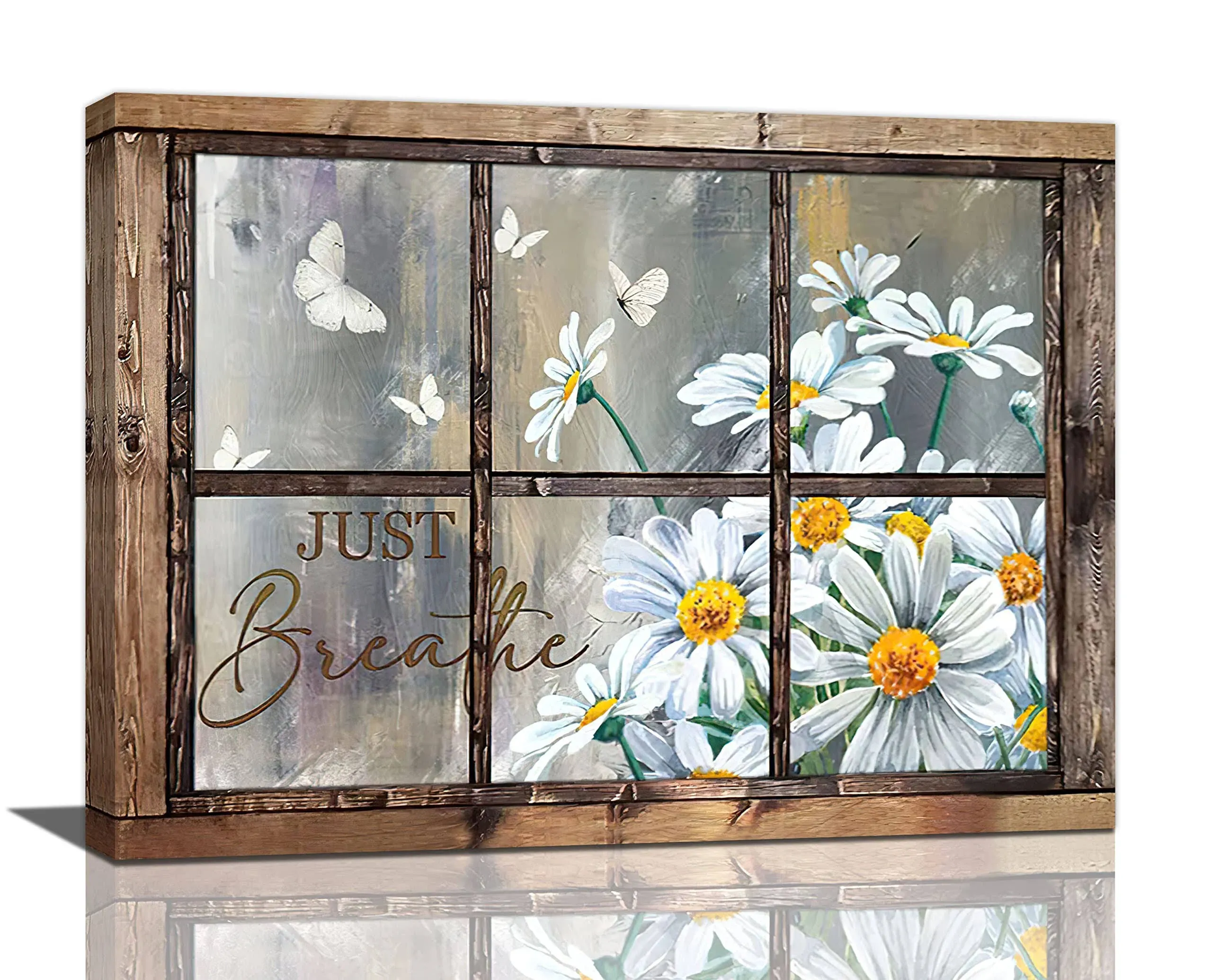 Daisy Wall Decor Rustic Flower Wall Art Farmhouse Window Daisies Pictures ...