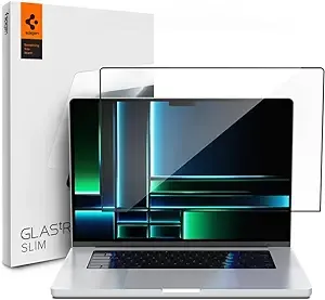 Spigen Displayschutzfolie aus gehärtetem Glas [GlasTR Slim] Entwickelt für MacBook Pro 14 Zoll (M3 / M3 Pro / M3 Max / M2 Pro / M2 Max / M1 Pro / M1 Max) [9H Härte]