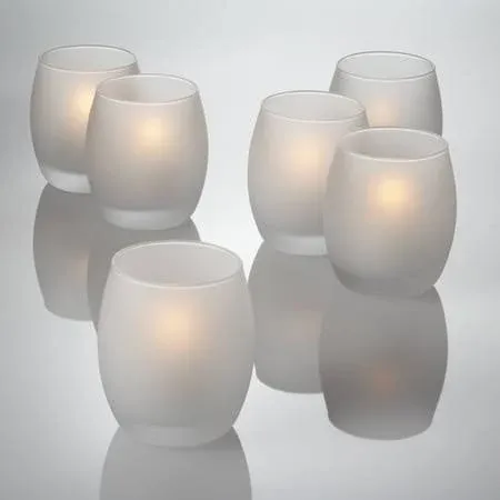 Eastland Grande Hurricane Votive Candle Holder Frosted Set of 12