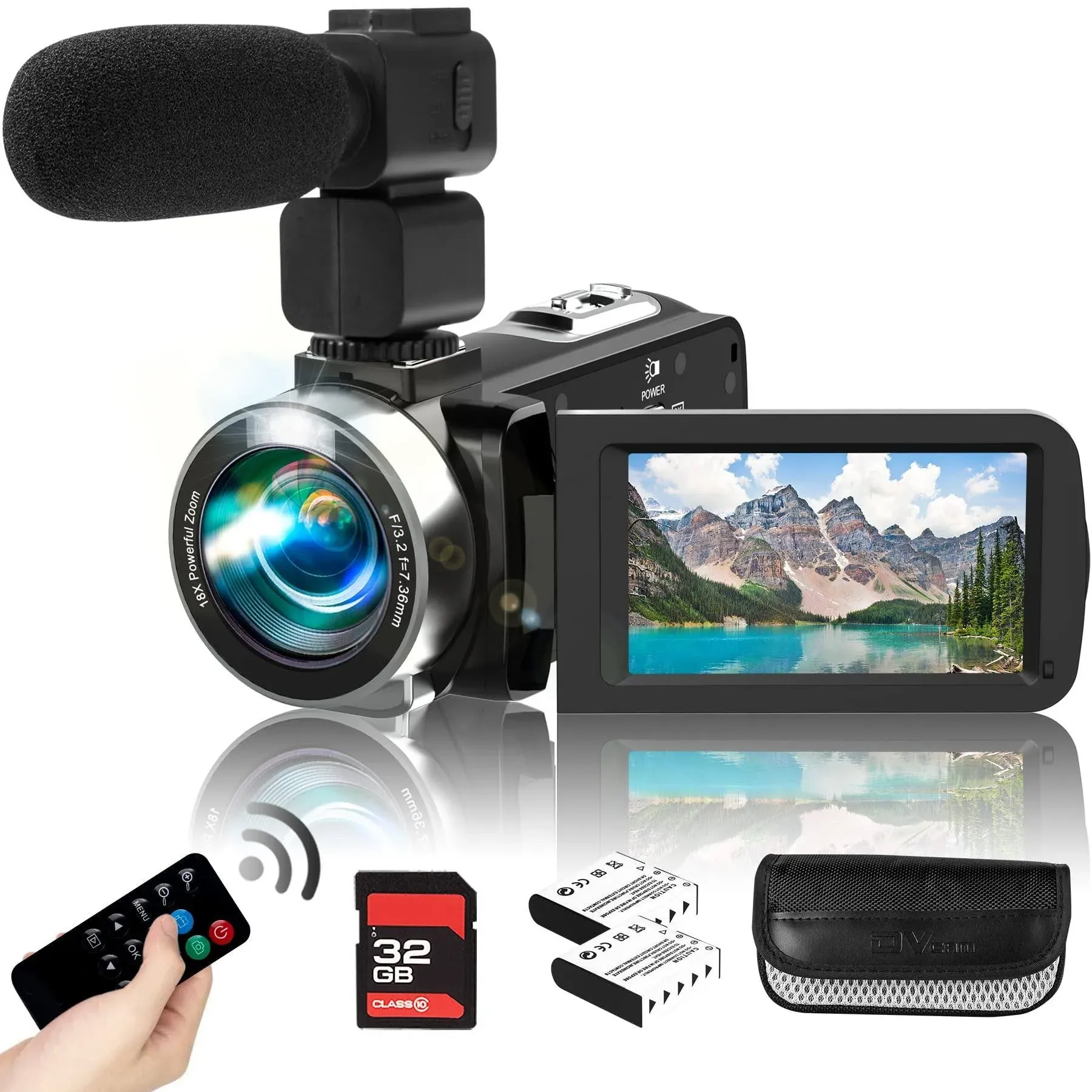 Video Camera Camcorder Ultra Hd 2.7K 42.0Mp Vlogging Camera, 32G Sd Card.