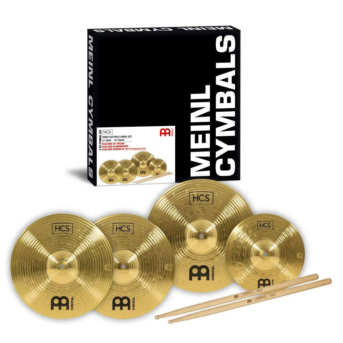 MEINL HCS Cymbal Pack with Free Splash, Sticks, and Lessons