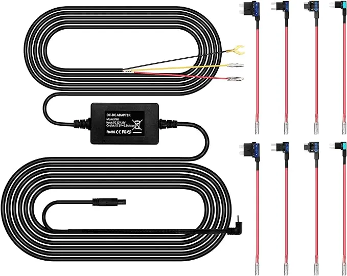 Dash Cam Hardwire Kit Full Set Hard Wire Kit Fuse for P1 Duo Dash Cam Only 12...