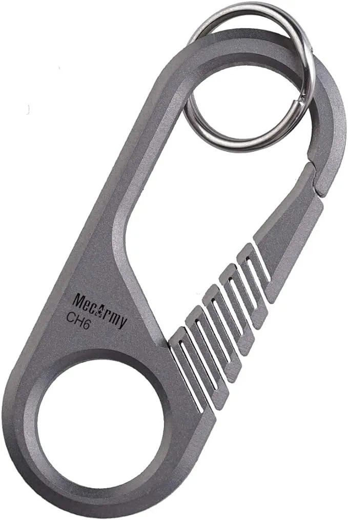 MecArmy CH6 Titanium Carabiner Keychain, Small Carabiner Clip, Quick Release Key ...