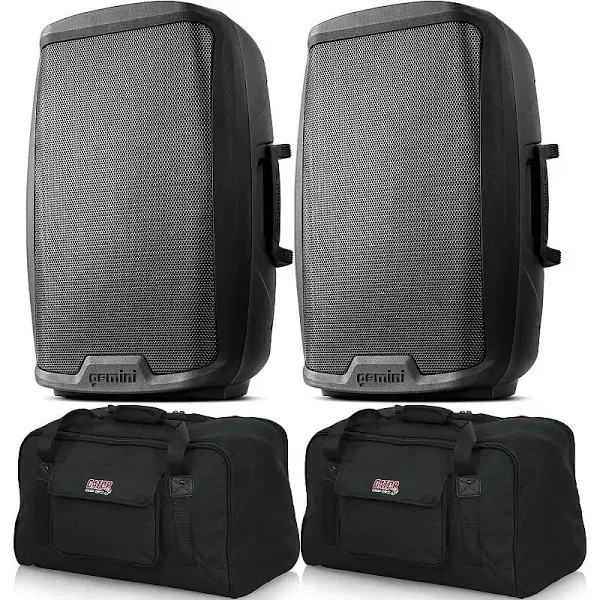 Gemini AS-2112BT 1500-Watt 12" Active Bluetooth Loudspeakers (Pair) w/ Bags | Reverb