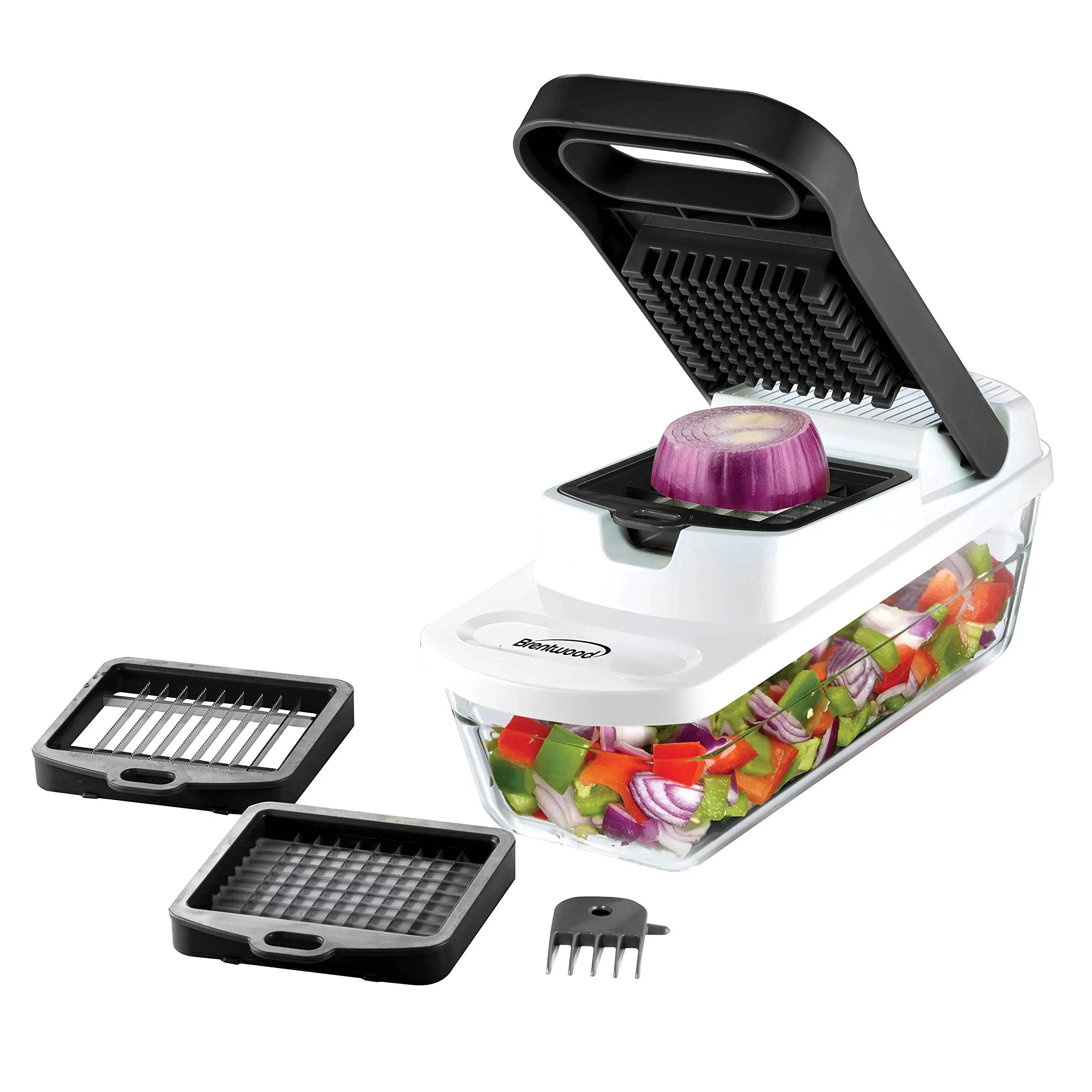 Brentwood Pro Food Chopper and Vegetable Dicer with 6.3 Cup Storage Container in