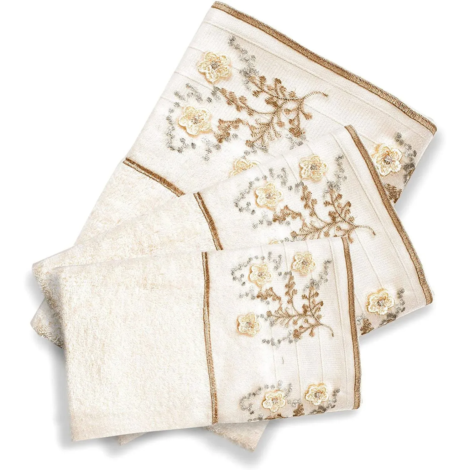 Popular Bath 3-PC Towel Set Bloomfield, Beige 3 Count