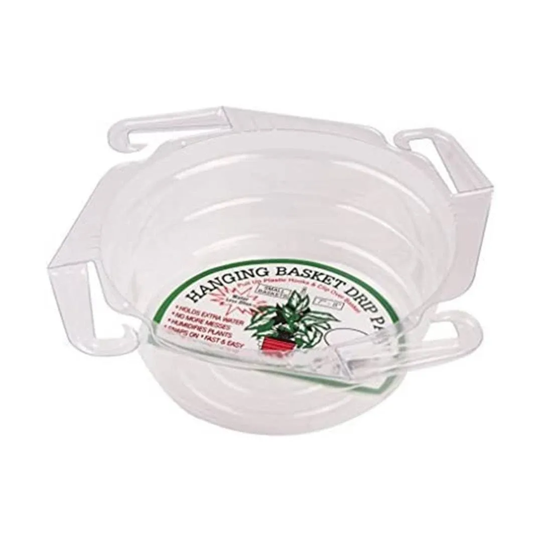 Curtis Wagner Plastics HB-8050 Hanging Basket Drip Pan, 8-Inch, Clear (1 Count)