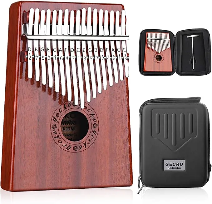 GECKO Kalimba 17 Keys Thumb Piano with Waterproof Protective Box, Tune Hammer...