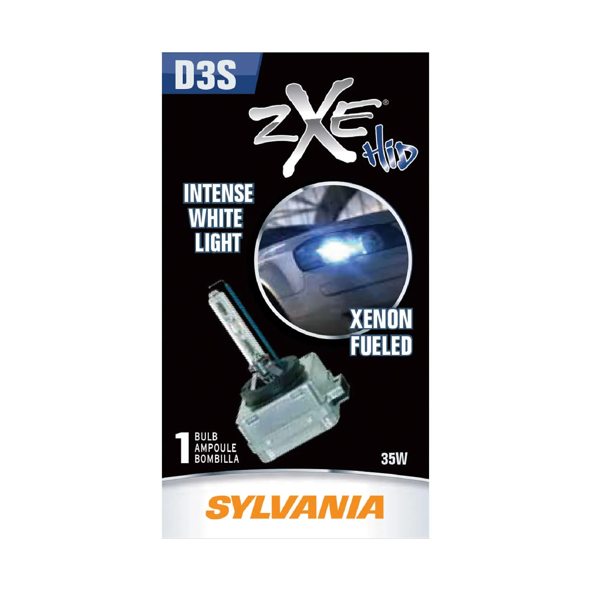 SYLVANIA - D3S SilverStar zXe HID (High Intensity Discharge) Headlight Bulb - High Performance Brighter and Whiter Light, Xenon Fueled, with a HID Attitude and Style (Contains 1 Bulb)