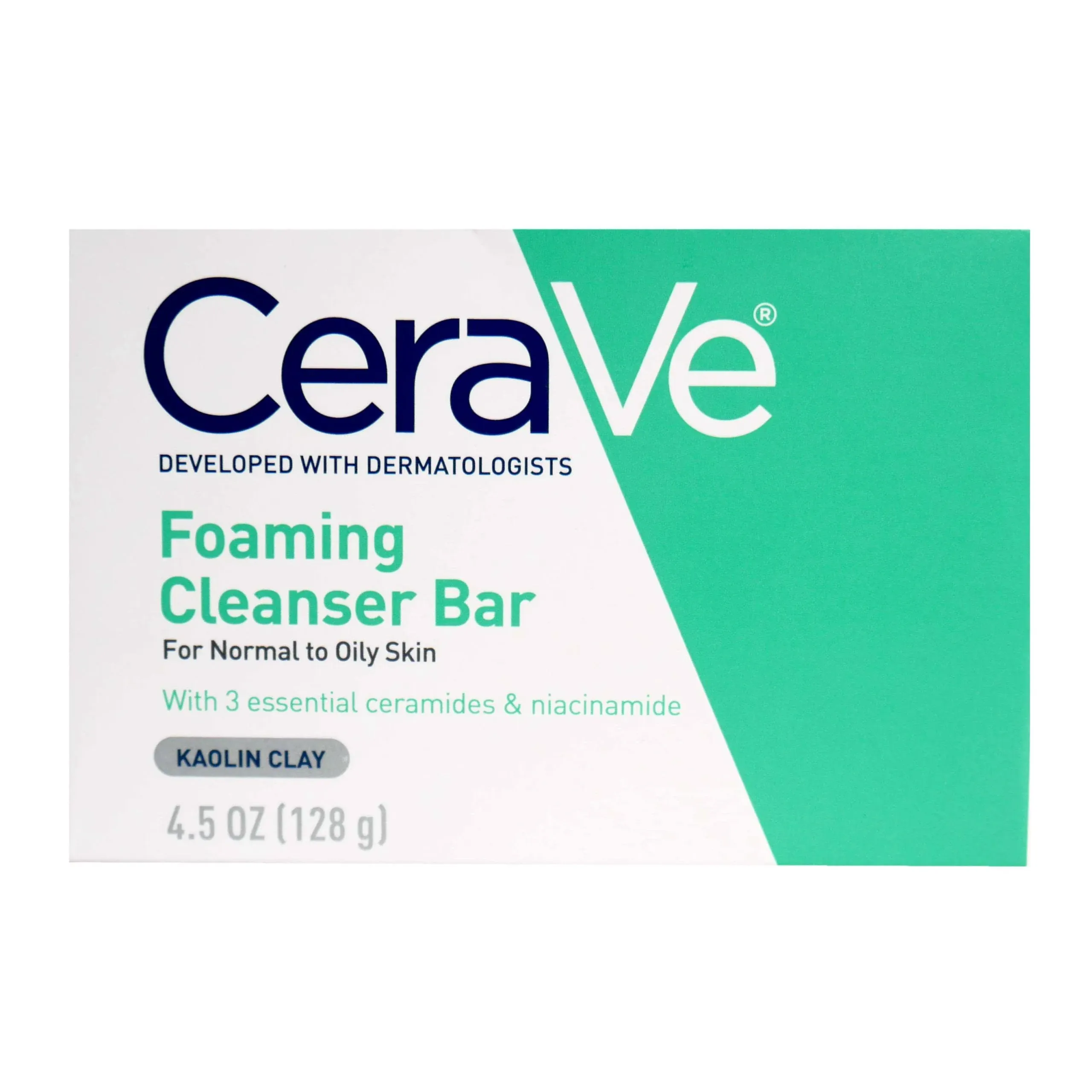 Cerave Foaming Cleanser Bar, Kaolin Clay - 4.5 oz