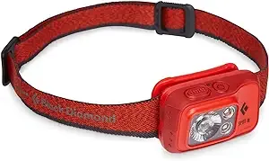 BLACK DIAMOND Spot 400-R Rechargeable LED Headlamp, Waterproof and Dimmable for Camping, Hiking, Running, Hunting, Work with Red Light Headlamp Mode