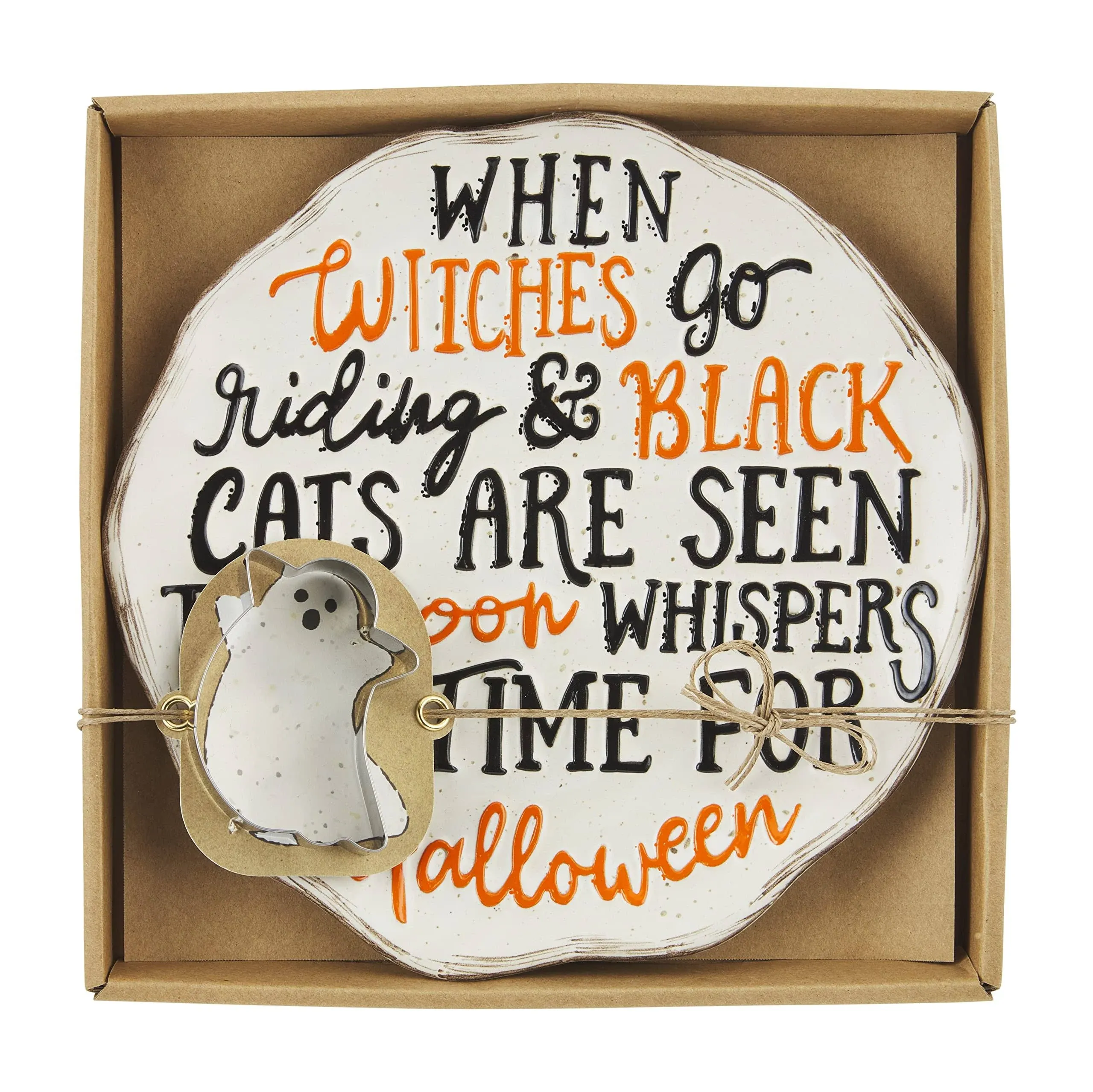 Mud Pie Halloween Cookie Plate Words