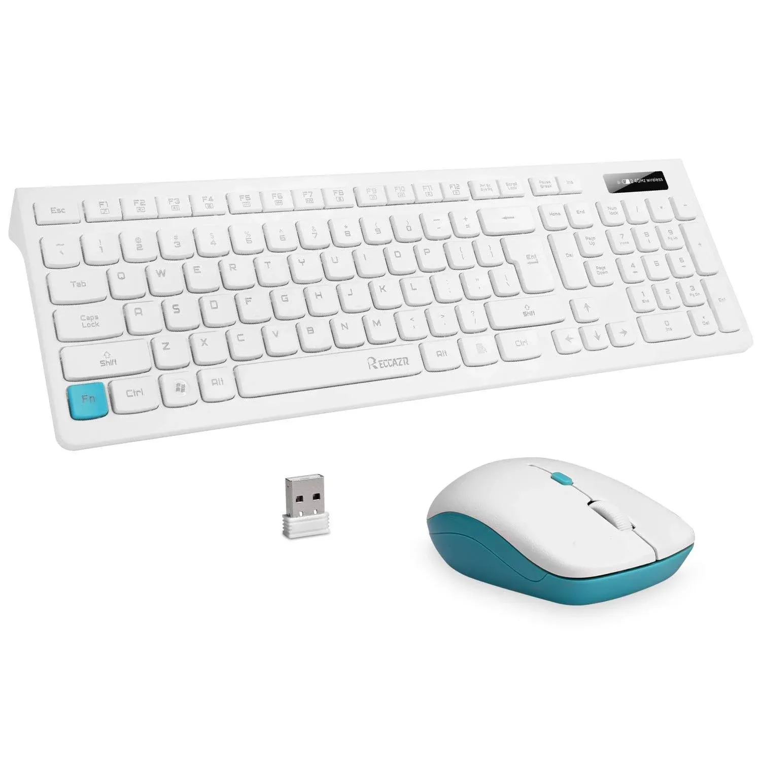 Wireless Keyboard and Mouse Combo, RECCAZR WC500 Office 2.4GHz Wireless USB Mouse ...