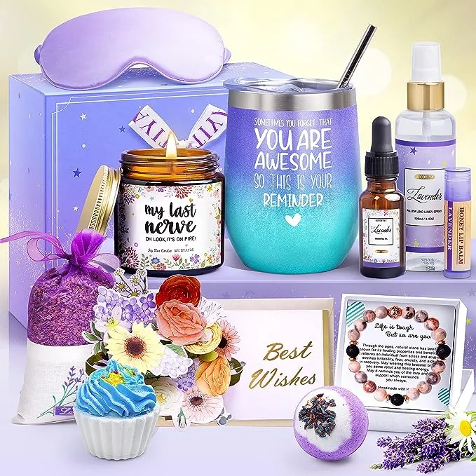 LUCOTIYA Gifts for Women Birthday Gifts for Women Self Care Package Gifts for Women Pamper Gifts Baskets for Women Her,Friends,Mom,Wife 11 pcs