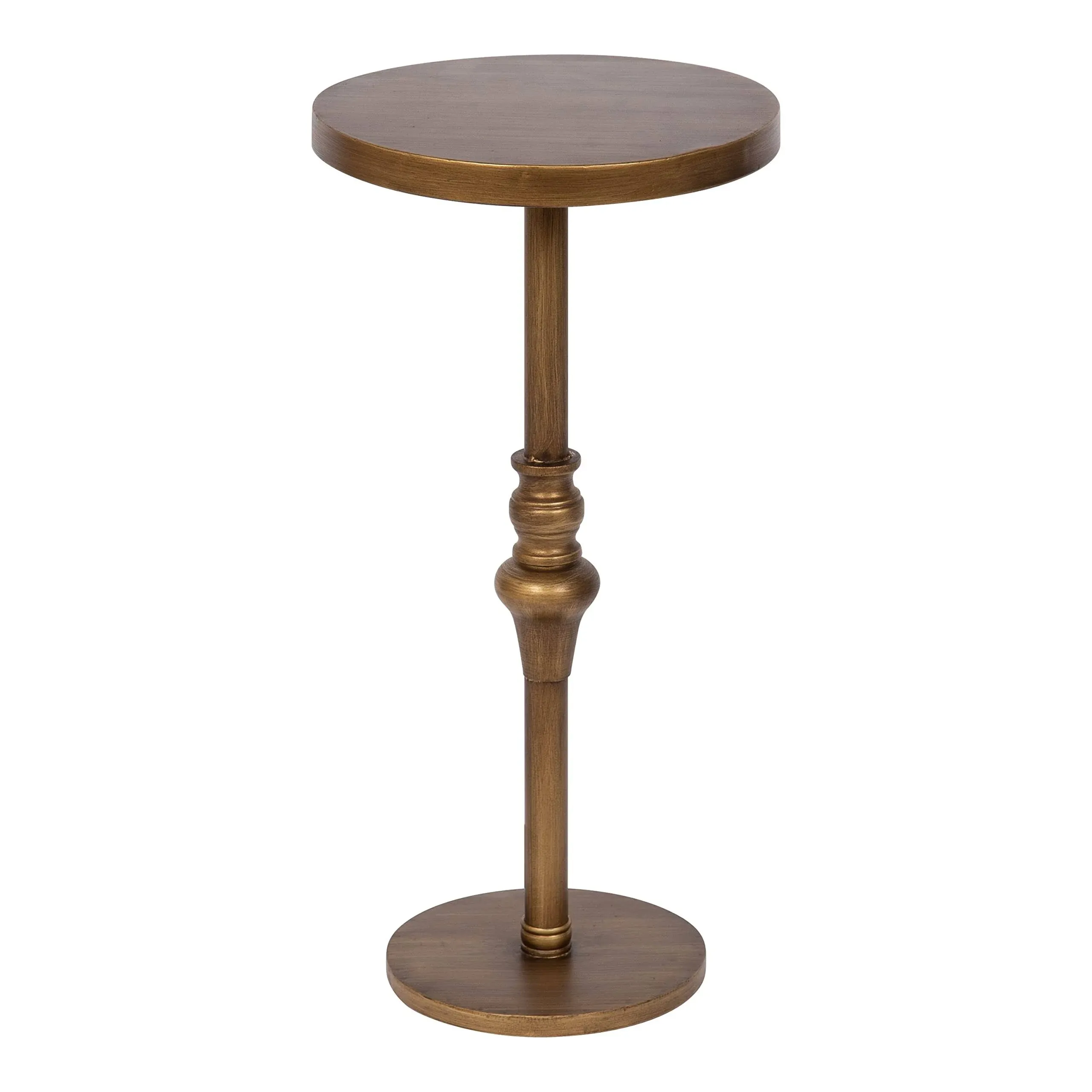 Kate and Laurel Stratton Rustic Pedestal Table, 13 x 13 x 26, Gold, Decorative Pedestal Table for Decorating Smaller Living Areas and Hosting