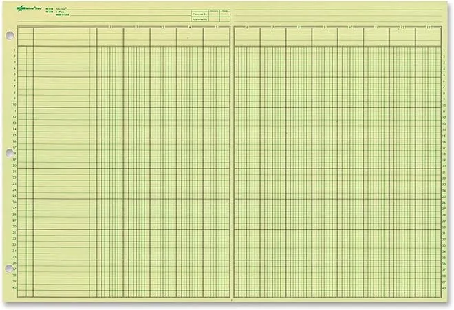 NATIONAL Analysis Pad, 13 Columns, Green Paper, 11 x 16.375", 50 Sheets (45613)