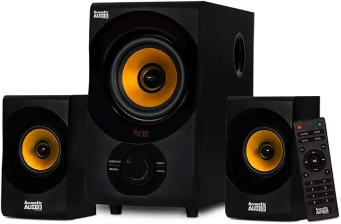 Acoustic Audio by Goldwood Bluetooth 2.1 Speaker System 2.1-Channel Home Theater Speaker System, Black (AA2170)