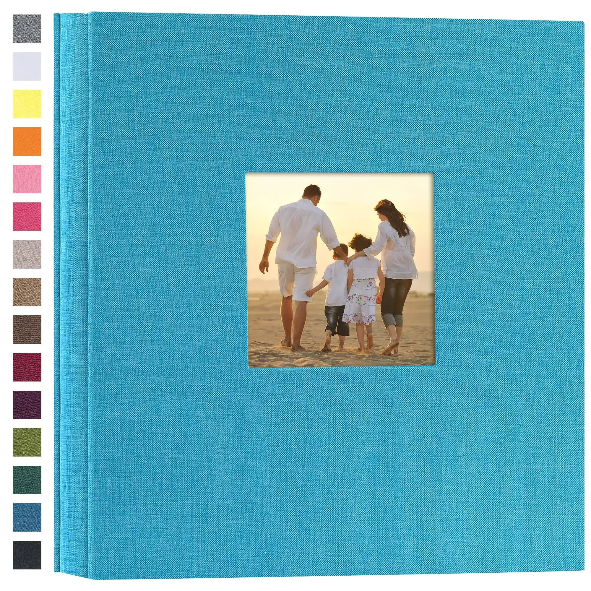 potricher Linen Hardcover Photo Album 4x6 1000 Photos Large Capacity for Family Wedding Anniversary Baby Vacation (Blue, 1000 Pockets)