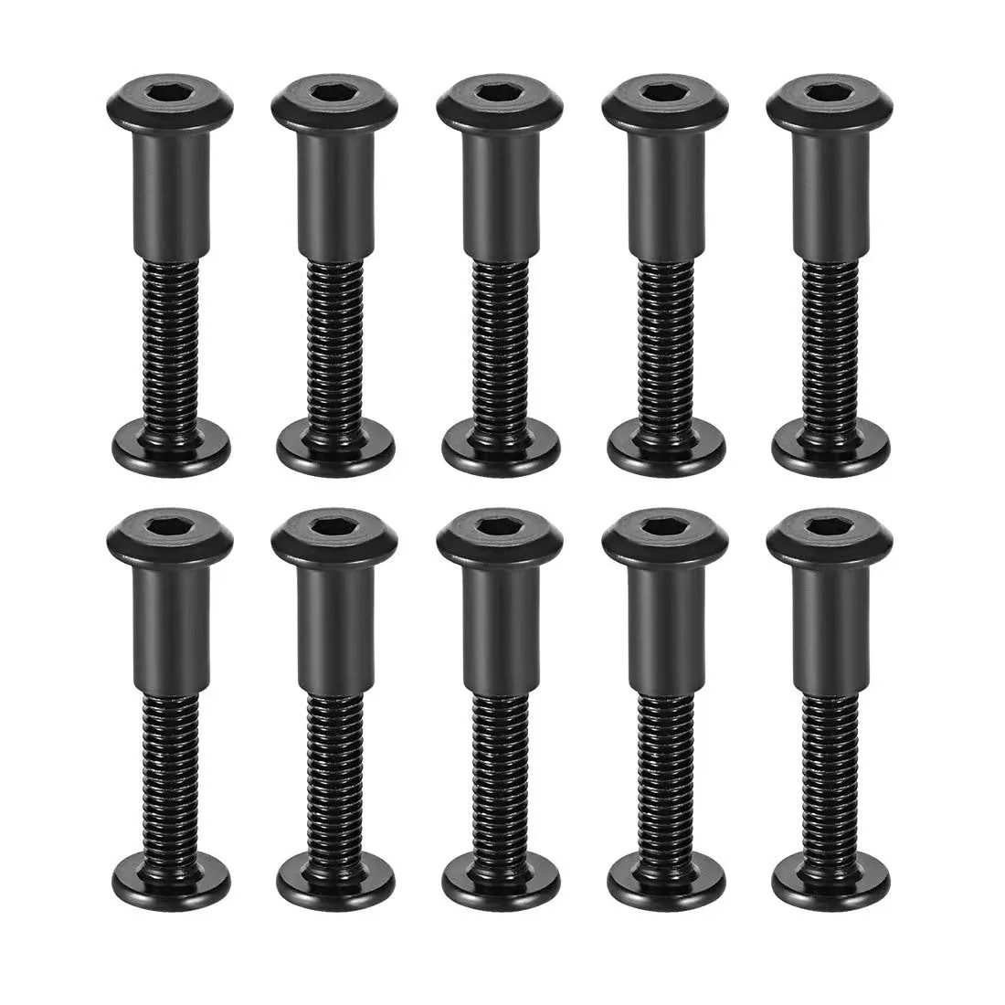 Uxcell Screw Post Male M6x40mm Binding Bolts Carbon Steel Black 10 Sets | Harfington