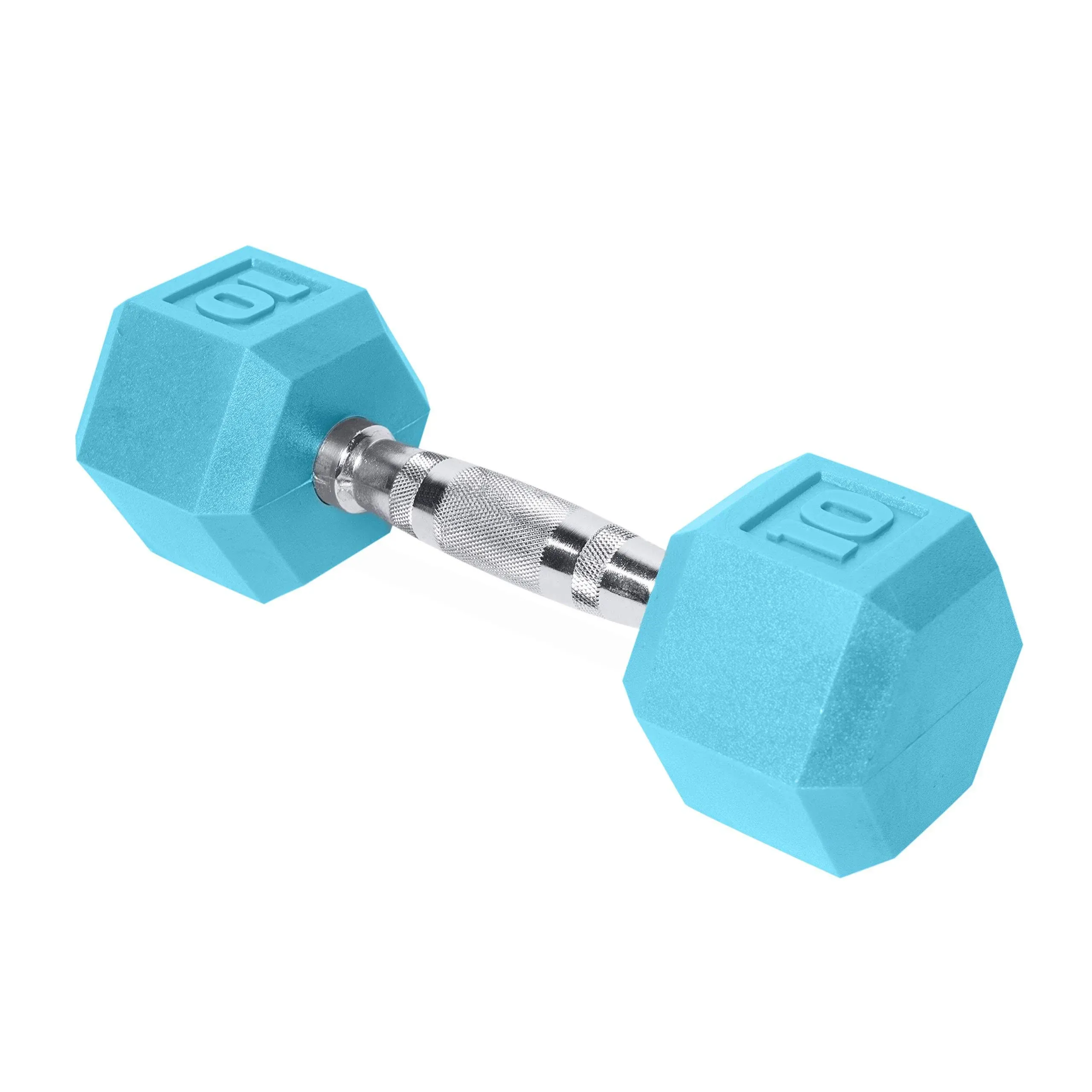 Cap Barbell SDR2-010 Color Coated Hex Dumbbell, Light Blue, 10 Pound