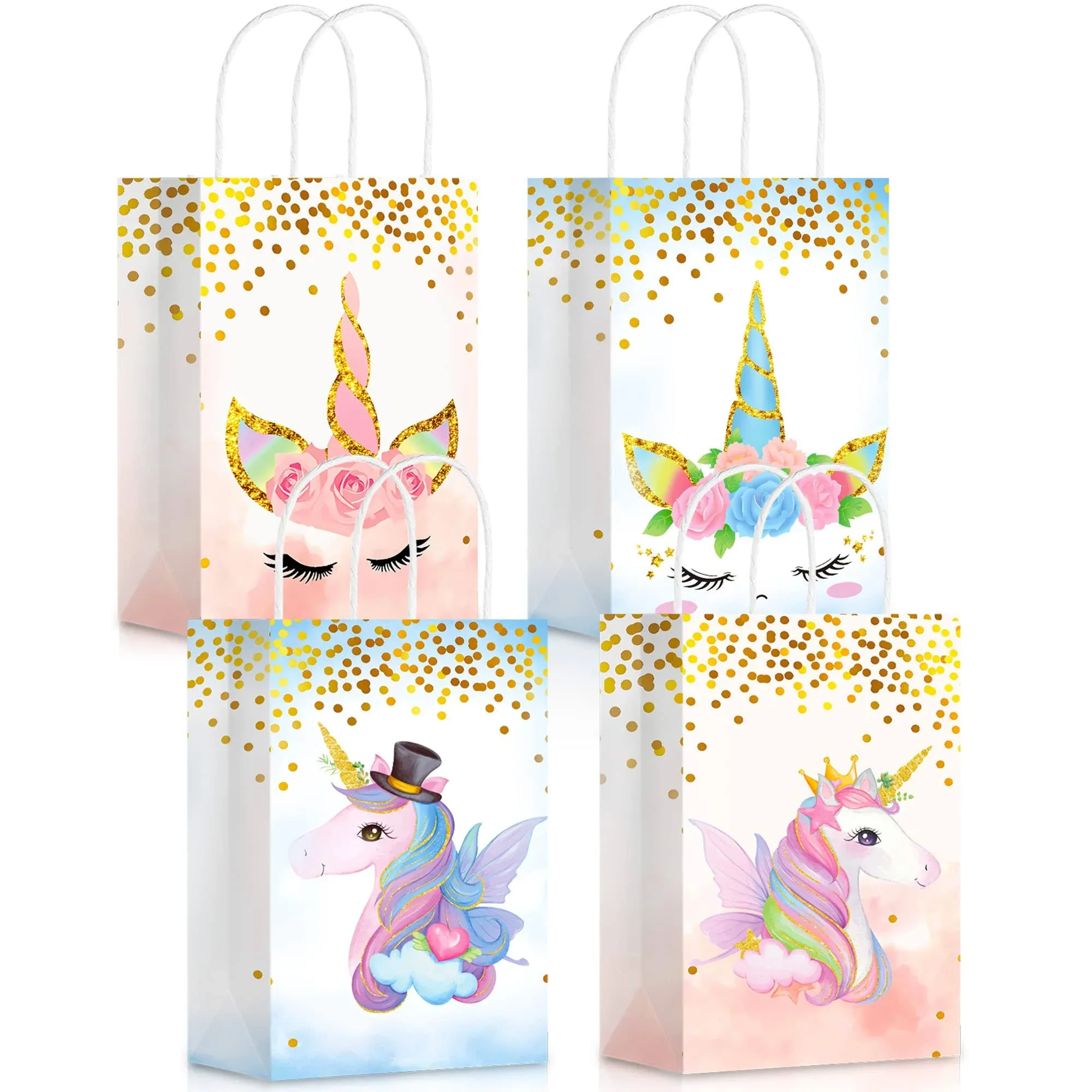 Domment 24pcs Unicorn Party Favor Bags Unicorn Goodie Gift Bags Reusable Unicorn ...