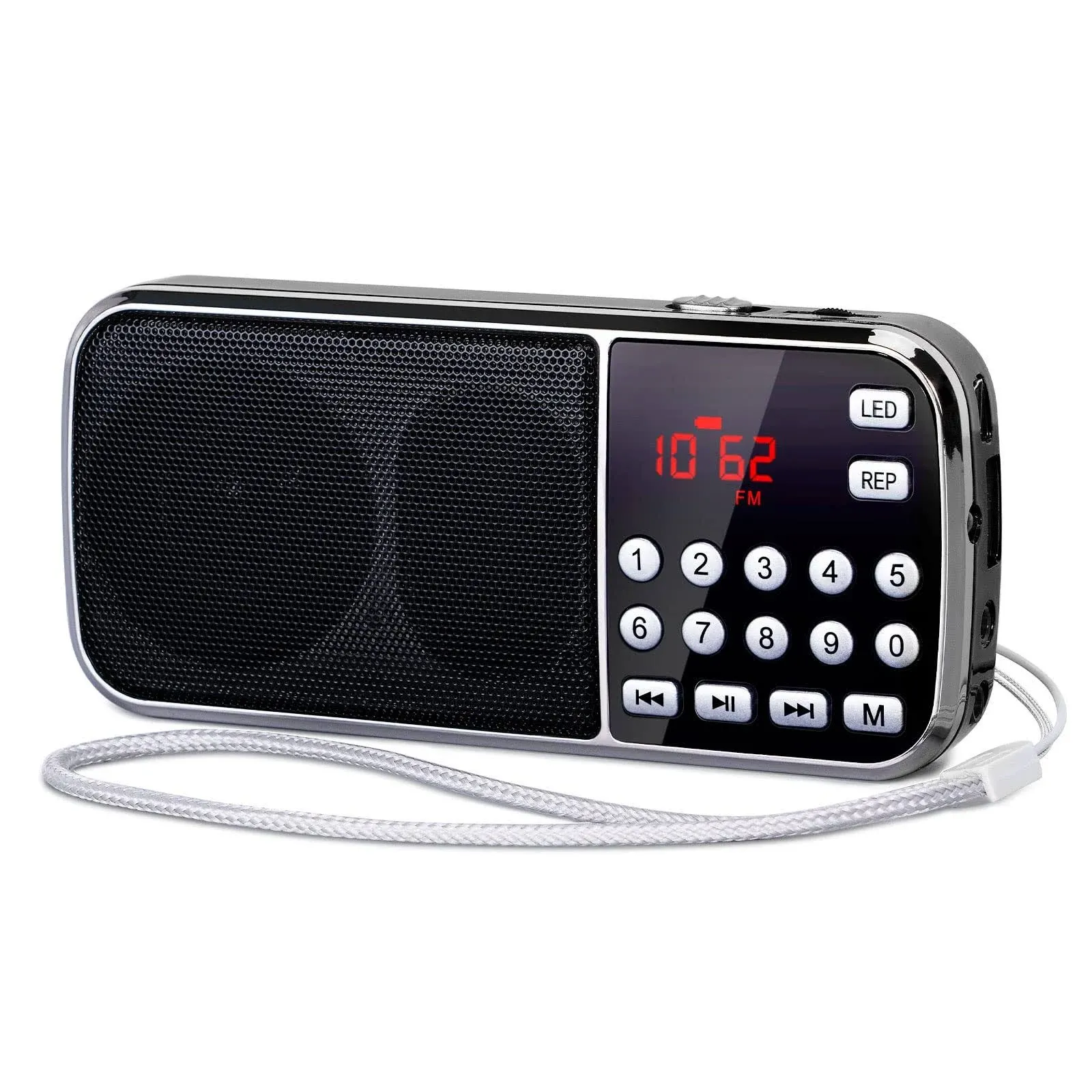 J-189 Bluetooth AM FM Radio Small Portable Radio - Dual Speaker Heavy Bass LE...